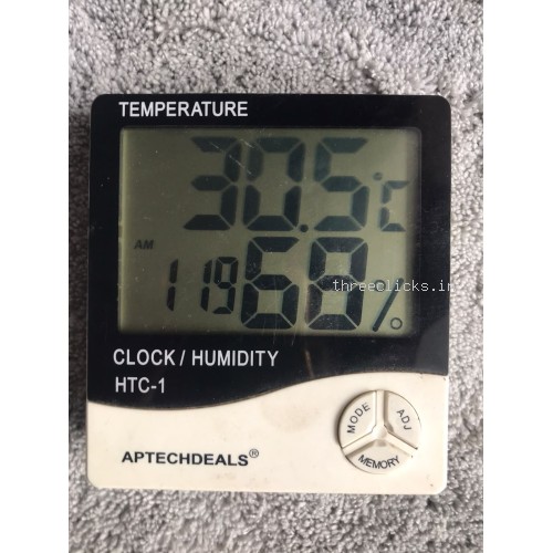 Hygrometer ApTechDeals HTC-1 Digital Hygrometer / Thermometer · White