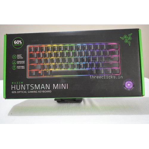 Razer Huntsman Mini - Gaming Keyboard - Optical Clicky Purple Keys - Boxed - Like New | Aluminum Construction, 60% Compact Keyboard | Pre Owned