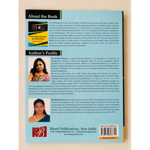 Event Management and Marketing: Theory, Practical Approaches & Planning by Dr. Anukrati Sharma and Dr. Shruti Arora - Bharti Publications - Like New | Used