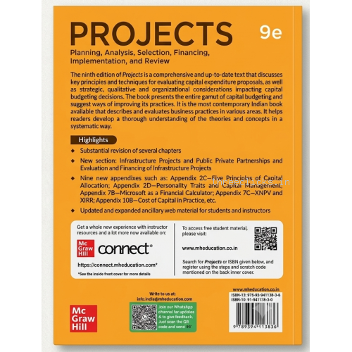 Projects: Planning, Analysis, Selection,Financing, Implementation and Review -  Prasanna Chandra - 9th Edition - McGraw Hill - Like New| Used