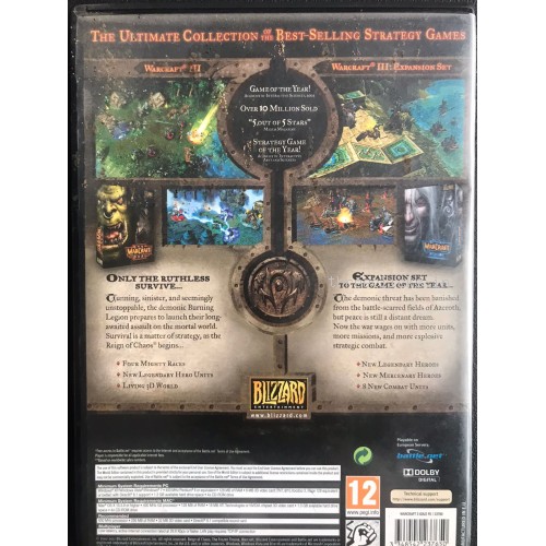 Warcraft 3+Frozen Throne Expansion - PC Video Game - For Collectors | Pre-Owned