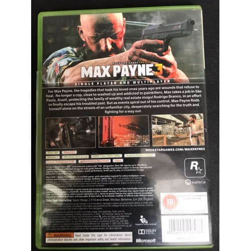 Max Payne 3 - Xbox 360 | Pre-Owned