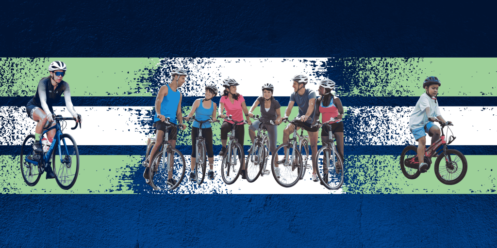 A group of people in cycle